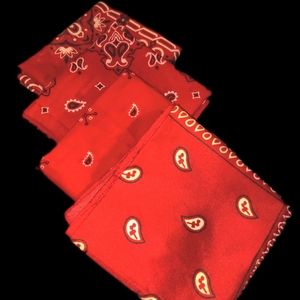 4 Red Bandanas